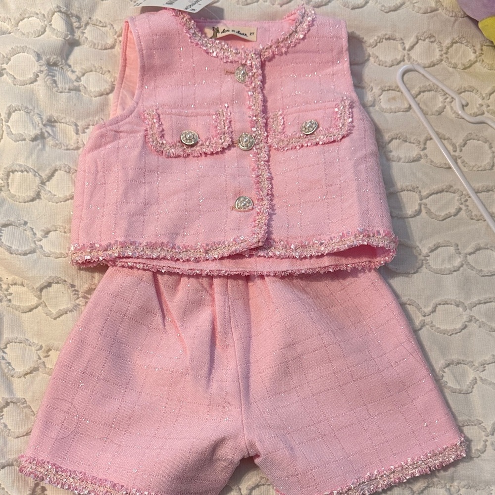 Chic Pink Kids Matching Set
